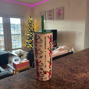 Roller Rabbit Starbucks collab tumblr cup! Red and Green monkeys design!